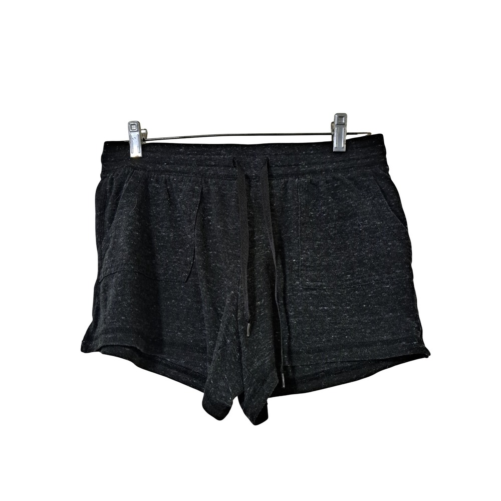 Athletic Works Womens Small Shorts Charcoal Gray Heathered Drawstring Pockets